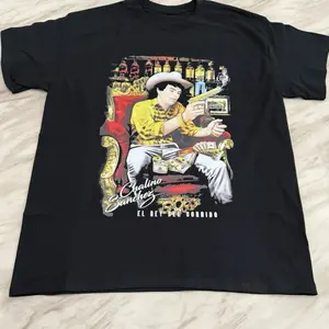Chalino Sanchez T-Shirt Men/Women - Black Tee with El Rey Del Corrido Design