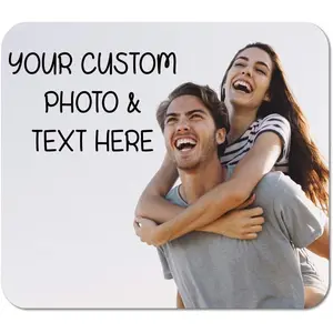 Custom Personalized Photo Picture & Text Neoprene Square Mouse Pad for Office Gaming Computer Desk Accessories