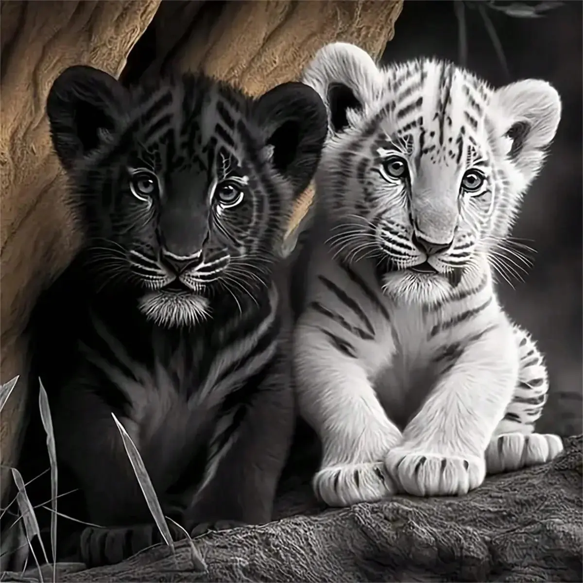 Tiger's Sparkle 5D Diamond Painting Kit - Vibrant Diamond Pattern Design Full Drill Round Rhinestone Embroidery Art For Adults And Beginners, DIY Craft For Stunning Home Wall Decor And Relaxation