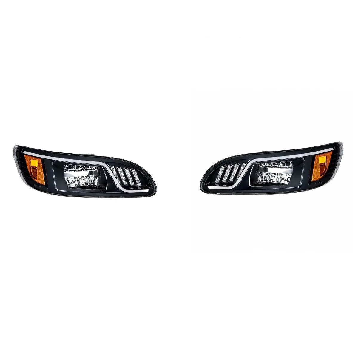 Peterbilt Full LED Headlight 386 387 w/dual LED Postition Daytime Running LIghts
