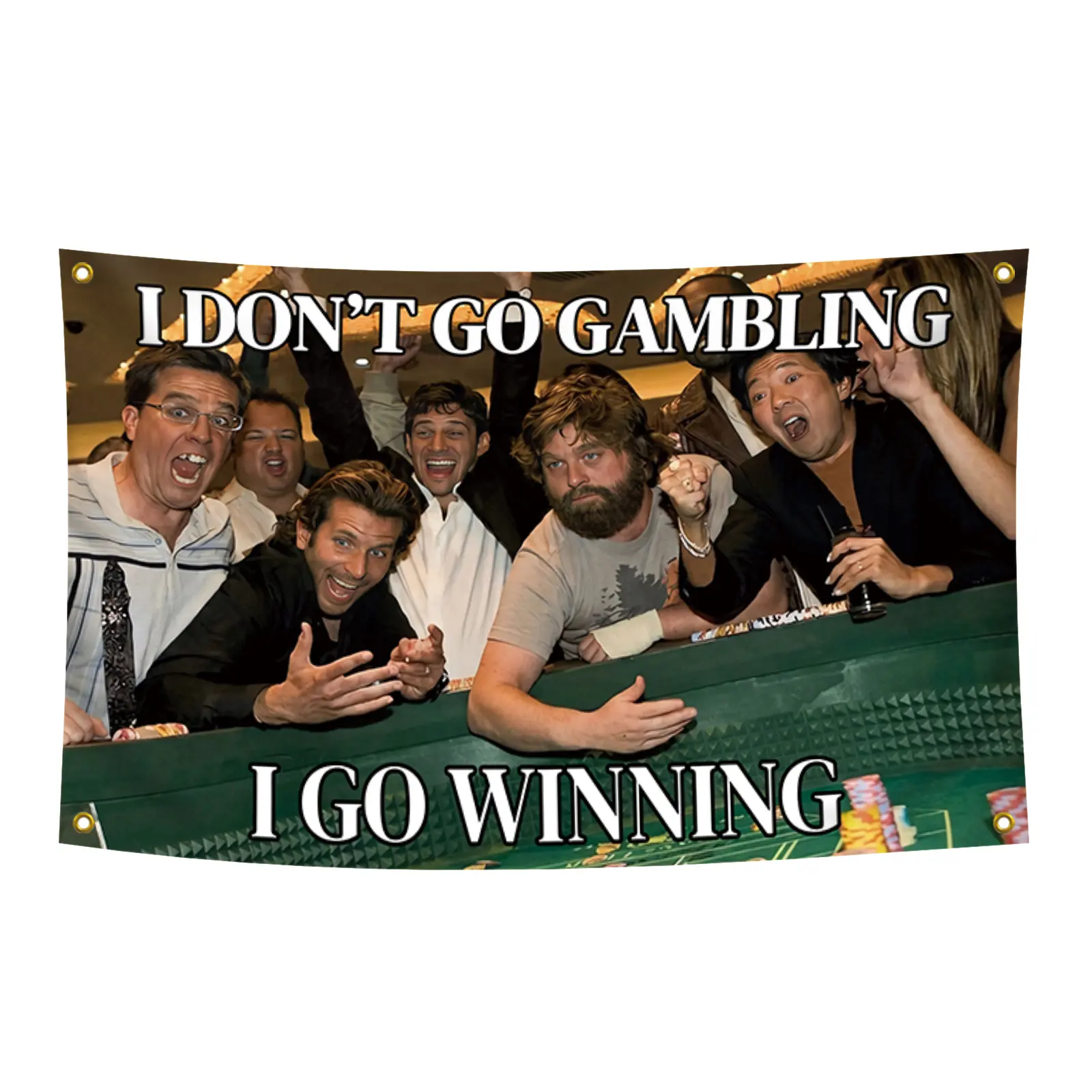 I DON'T GO GAMBLING I GO WINNING College Dorm Room Flag Banner 3x5Feet