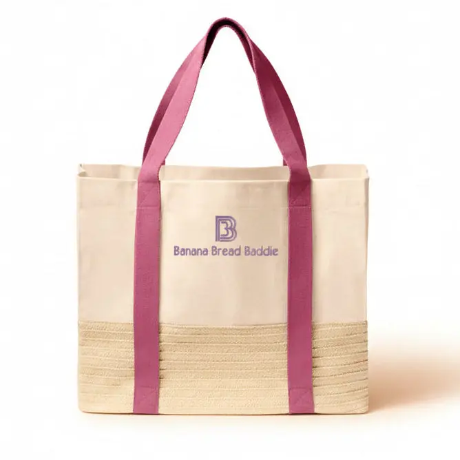 Women's Vintage Embroidered Cotton Tote Shoulder Bag - Reusable Everyday Bag with Logo Print, Everyday Bags, Vintage Bag