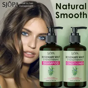 SJOPA Rosemary Mint Strengthening Shampoo & Conditioner Set - 200ml Each for Full Cleansing & Strengthening Brittle Hair - Natural Ingredients for All Hair Types Makeup Cleanser Cleansing