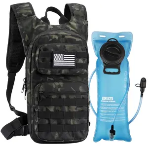 【Holiday Haul Deal】Tactical Molle Hydration Backpack with 3L TPU Water Bladder for Hiking Biking Running and Climbing 9 Pockets 900D Nylon Material BPA Free