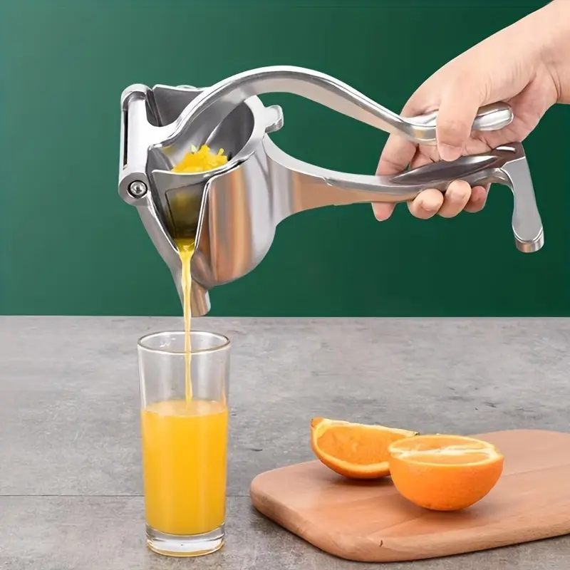 Heavy Duty Manual Hand Juicer - Portable Stainless Steel Citrus Press for Oranges, Lemons & Pomegranates, No Electricity Needed, Detachable Head, Easy Clean Kitchen Gadget