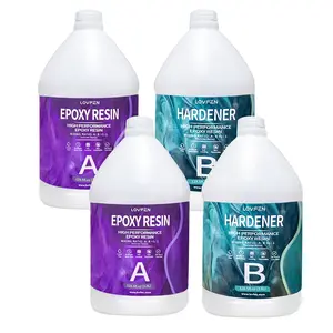 LOVFEN Table Top Epoxy Resin Kit, Crystal Clear Table Top Epoxy Resin, Self-Leveling, No Bubbles, Coating And Casting Resin Kit With Resin Mixer For Art Craft DIY, Wood, Tumblers, Jewelry Making, Molds, Bar & Surface Coat, Gifts