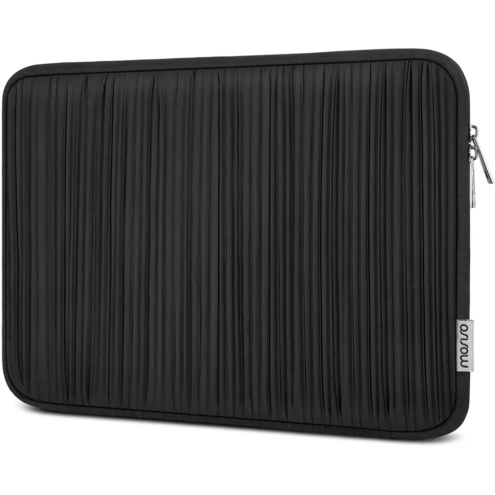 MOSISO 13-13.3 Inch Laptop Sleeve Case, Vertical Artistic Lines Carrying Bag with Fully Open Zipper, Compatible with MacBook Air 13/13.6 (M3/M2/M1), Pro 13/14, HP Dell ASUS Lenovo Laptops, Black
