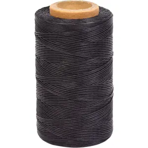 Waxed Thread 284 Yards 150D 0.8MM Leather Sewing Waxed Thread for Shoes Repairing Bookbinding Leather Craft DIY (Black)