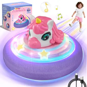 Unicorn Hover Soccer Ball with LED Lights, Light-Up Ball, Indoor Games for Kids, Football Game Toy with USB Rechargeable Battery, Boys & Girls Boys for Age3+