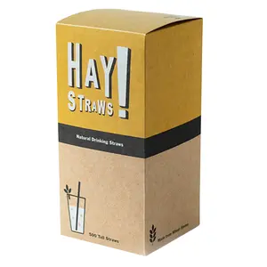 HAY! Straws Original Tall Drinking Straws | 500 Compostable & Disposable Drinking Straws | 7.75" Length