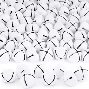 Jingle Bells for Crafts,1 Inch Large Jingle Bells Bulk, 50 Pcs Christmas Craft Bells for DIY Festival Home Wreath Christmas Party Decoration (White)