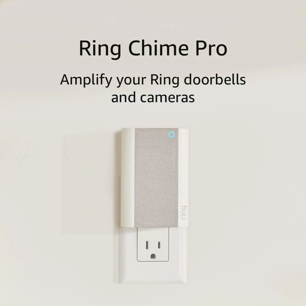 3-in-1 WiFi Extender and Chime, Plug-in Signal Booster for Video Doorbells with Built-in Nightlight and Adjustable Volume, Boost Wifi Signal, Peace Of Mind, Night Light, 802.11 B/G/N, Plug-In Unit, Indoor Use