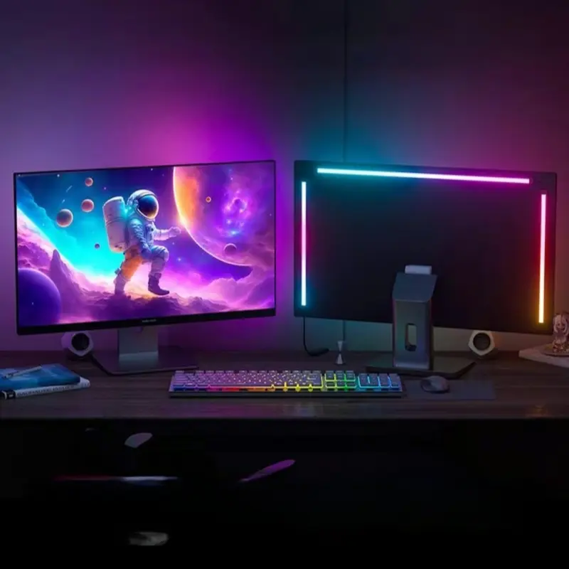 Rgbic Smart LED Light Strip for 24/32 Inch Monitors, USB Powered with Wired Control, Adjustable RGB Lighting, Easy Installation for Home & Office Decor, Interior Led Lights, Decorative Led Light, Led Light Up, LED Lights Strips