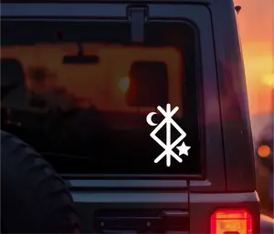 Viking Protection Rune Vinyl Decal, Norse Pagan Symbol for Car & Home Protection, Spiritual Protection Sticker for Windows & Doors, Nordic Rune for Safety, Guidance & Warding, Perfect for Viking, Norse Mythology & Pagan Aesthetic Lovers