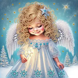 DIY Diamond Painting Kit, 30x30 Cm Starlight Angel Design, No Frame Art Embroidery Cross Stitch, Unique Wall Decor Gift