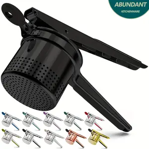 Heavy-Duty Stainless Steel 15oz Potato Masher| Ergonomic Comfort Grip Handle for Easy Mashing| Perforated Design for Fluffy Mashed Potatoes, Sweet Potatoes & Rice| Essential Kitchen Gadget, Great for Meal Prep & Gifts