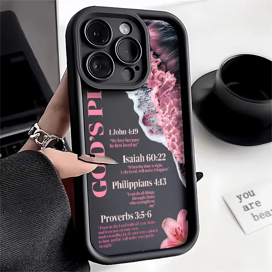 Phone cases: 1pc God's Plan Bible Verse Phone Case Suitable for Apple iPhone 17 E Air Pro ProMax iPhone16 15 14 Plus 13 12 Mini 11 X XS XR, Antidrop Phone Case Camera Protection Softshell Light Luxury Style Elegant
