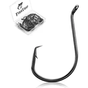 Circle Hooks Saltwater - 50/100pcs Offset Fishing Catfish Hooks for Rigs, Sizes 6 4 2 1 1/0 2/0 3/0 4/0 5/0 6/0 7/0 8/0 9/0 10/0