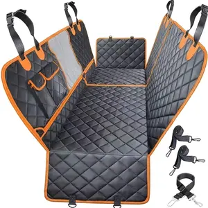 6-in-1 Dog Car Seat Cover for Back Seat, Waterproof Dog Car Hammock with Mesh Window, Non-Slip Pet Backseat Protector for Cars, Trucks and SUVs