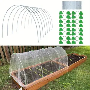 Garden Hoops Kit, 1 Set Garden Row Cover Hoops, Rust Proof Fiberglass Support Frame for Plant Bed, Garden Fabric, Net, Plant Shade Cloth, DIY Plant Support, Garden Trellis