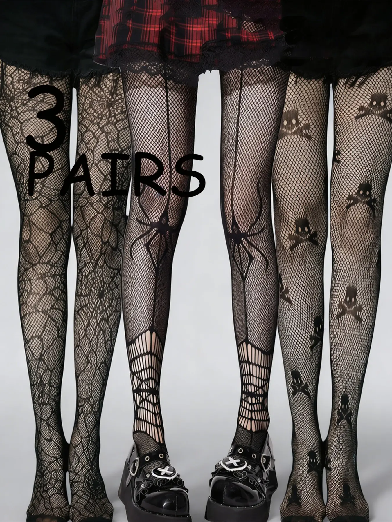 Women's Halloween Costume Cosplay Socks & Thigh Highs Pantyhose Tights Set, Comfortable Stretchy Print Design, Perfect for Cosplayers, Party, Daily Wear, or Gifts