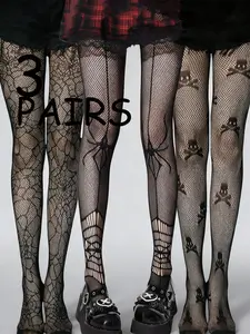 Women's Halloween Costume Cosplay Socks & Thigh Highs Pantyhose Set, Comfortable Stretchy Print Design, Perfect for Party, Daily Wear, or Gifts