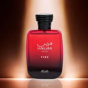 RASASI Hawas Fire Eau De Parfum Spray 100ML(3.4 Oz) - Bold Long Lasting Arabian Perfume For Men With A Fiery Essence - Indulge In A Luxurious Perfume Men That Captures Masculine Elegance And Strength