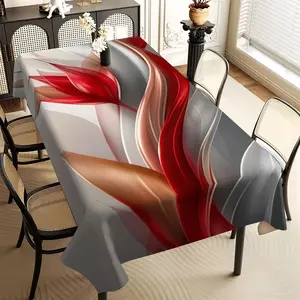 JIT 1pc 2D flat modern fashionable pink floral pattern rectangular tablecloth for dining table, kitchen, living room, restaurant; kitchen accessory, tablecloth for parties, room & outdoor decoration, a tablecloth gift for friends