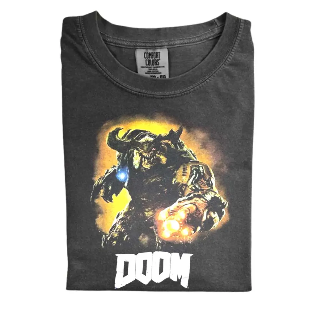 DOOM Slayer Comfort Color, Retro FPS Horror Gamer Tee, Demon Slayer Video Game Shirt, Gift for Men, Gift for Women, Crew Neck T-shirt, Trending T-shirt
