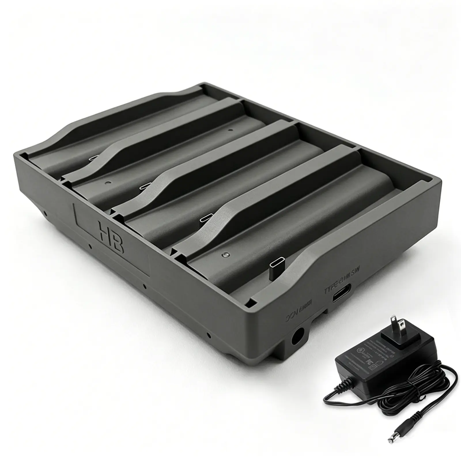 4-Slot Portable Lithium Ion Charger for TACTACAM Reveal EM6, Ultra, X, XB, XPro Trail Cameras, 12V 5A Fast Charging, LED Charge Status Display, Camera Accessory, Portable Charger Rechargeable Automatic