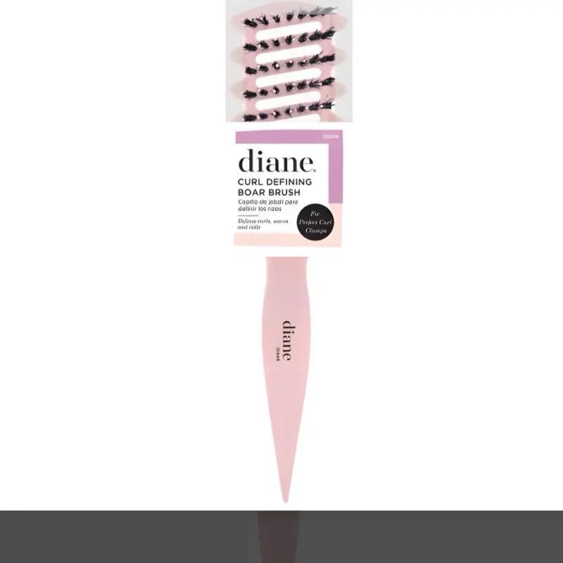 Diane Curl Defining Boar Brush for Perfect Curl Definition Soft Bristles Pink Handle Hair Brushes & Combs