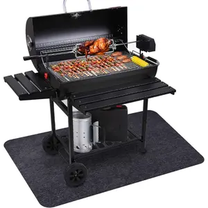 30 x 48 inches Under Grill Mat,  Outdoor Floor Mat, Under Grill Floor Mats to Protect Deck, BBQ Pad for Under BBQ, Absorbent Oil Pad Protector for Decks and Patios