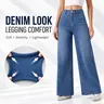 FireSwan 2026 Flex Women's High-Waisted Jeans—Fake fly design, slight tummy-tucking effect, wide-leg cut, with real back pockets, stylish casual jeans, women's pants #FallOutfits #FallFashion #Womenswear,sohochic