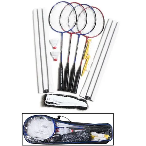 212 MAIN Complete Badminton Kit – Nylon-Stringed Steel-Frame Rackets, Included Badminton Shuttlecock for Outdoor Sports & Fitness Play