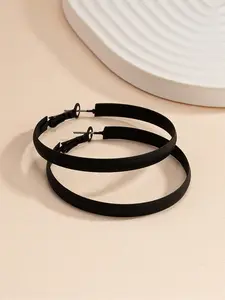 Plain Color Hoop Earrings (1 Pair), Flat Pierced Jewelry, Casual Jewelry for Women, Fashion Jewelry for Party, Daily Clothing Decor, Trendy Fashionable Accessories, Trendy All-match & Exquisite Jewelry for Birthday Gift