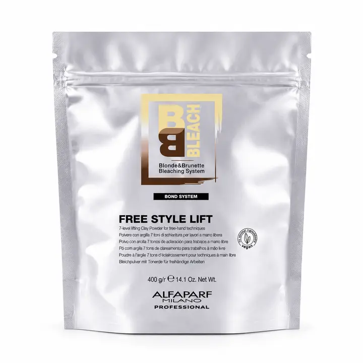 Alfaparf BB Bleach Free Style Lift Hair Bleaching Cream - Clay-Infused, Smooth Cosmetic Treatment, 400g/14.1oz, Free Bleach Lift