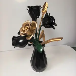 Handmade Rose Rose Bouquet Set with Vase, Creative DIY Immortal Flower Decorations, Gift for Lover, Memorial Collection Artwork