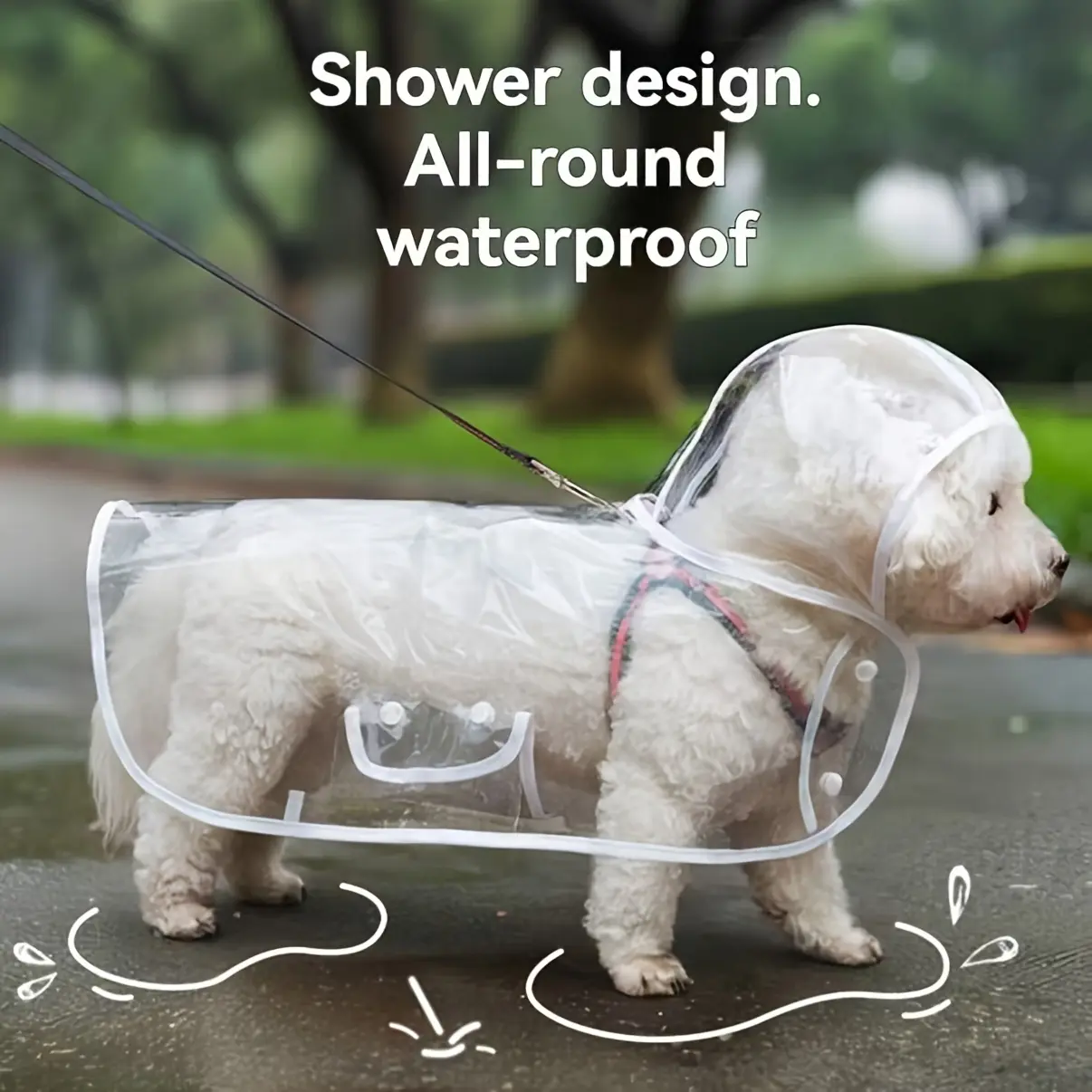 Transparent Waterproof Outdoor Dog Raincoat, PVC Material, Suitable for Small to Medium Dogs, Ideal for Teddy & Beagle, Perfect for Rainy Days