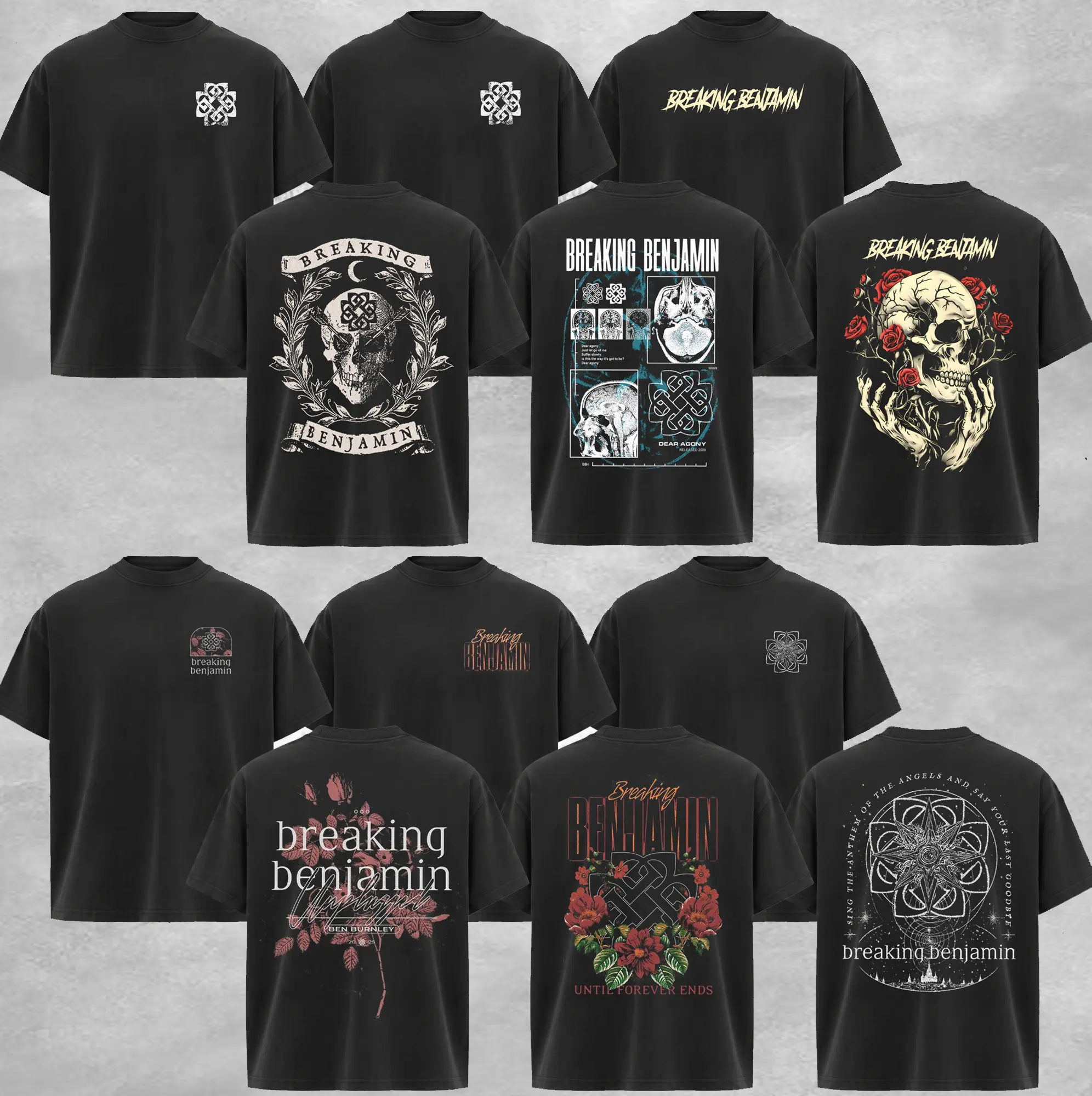 [Collection] Breaking Benjamin Vintage Metal Rock Band Short-Sleeve T-Shirt - Retro Fitted Crewneck Top, 90s Grunge Aesthetic, Alternative Band Merch, Casual Streetwear Tshirt Menswear Classic Graphic