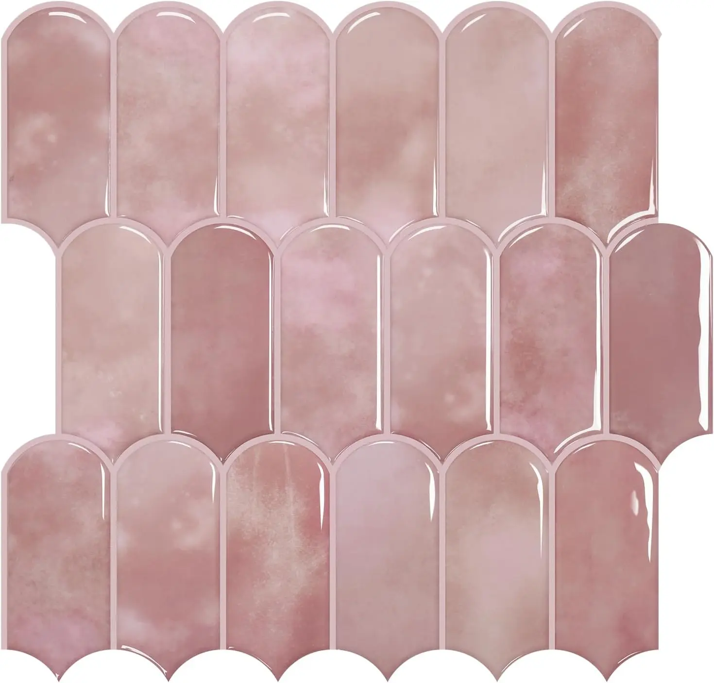 1-Sheet Backsplash Peel and Stick , Pink Self Adhesive Vinyl Wall s, Stick on Backsplash for Kitchen, Bathroom,RV (Thicker Design)