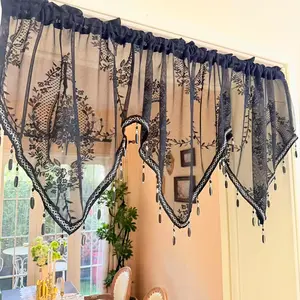 Plant Lace Irregular Curtain Head, Drop Pendant Decoration, Window Decorations Supplies, Multiple Colors Available, Kitchen Window Cafe Curtains