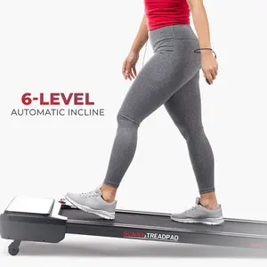 Sunny Health & Fitness Pacer Auto Incline Under Desk Smart TreadPad Walking Treadmill with 6-Level Automatic Incline for Enhanced Workout