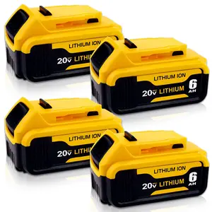 4-Pack 6000mAh  Replacement for Dewalt 20V Battery,Compatible with  Dewalt Batteries DCB201 DCB203 DCB204 Series  , Compatible with Dewalt Cordless Tools