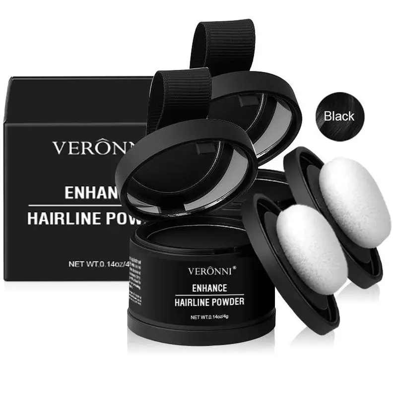 2 PCS  Hairline Powder Instantly Conceals Hair Loss Waterproof Root Touch Up Powder with Squalane for Natural Finish & Grey Touch Ups Hairline, Sideburns, and Forehead Hair Filling Powder
