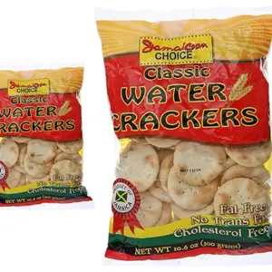 Jamaican Choice Classic Water Crackers - Fat Free No Trans Fat Cholesterol Free Snack - 10.6 oz Bag