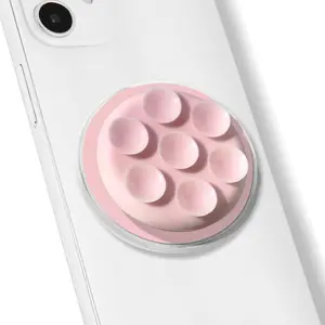 Magnetic Silicone Suction Cup Phone Mount With Hands-free Stand - For Selfies  Videos Durable Secure Grip One-touch Holding Lightweight Sleek Design (pink)