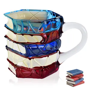 Book Lover Coffee Mug – 3D Painted Literary Glass Cup, Cute Reader Gift for Librarians, Teachers & Bookworms