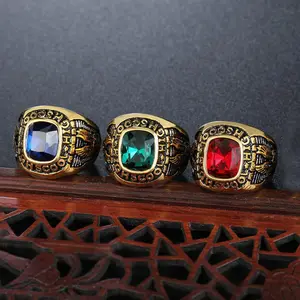 Men's Retro Statement Stacking Multi Ring Set - Luxury Hip-Hop Stainless Steel Rings with Animal Geometric Designs & Artificial Gemstones, Sizes 7-13, Ideal for Thanksgiving Gifting, Stacking Ring Set