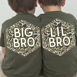 Big Bro / Lil Bro Camo Boys Short Sleeve Shirts – Matching Brother Hunting Graphic Tees