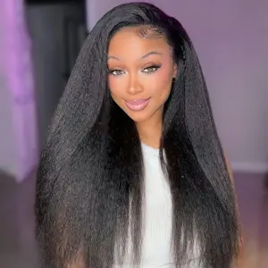 Bangjazz Kinky Straight Half Wig With Drawstring Invisible Hairline Seamless Flip Over Wig Glueless Human Wigs Beginner Friendly #TikTokShopBlackFriday